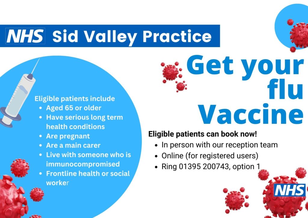 Book your Flu Vaccination Now Sid Valley Practice